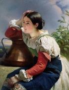 Franz Xaver Winterhalter Young Italian Girl at the Well oil painting artist
